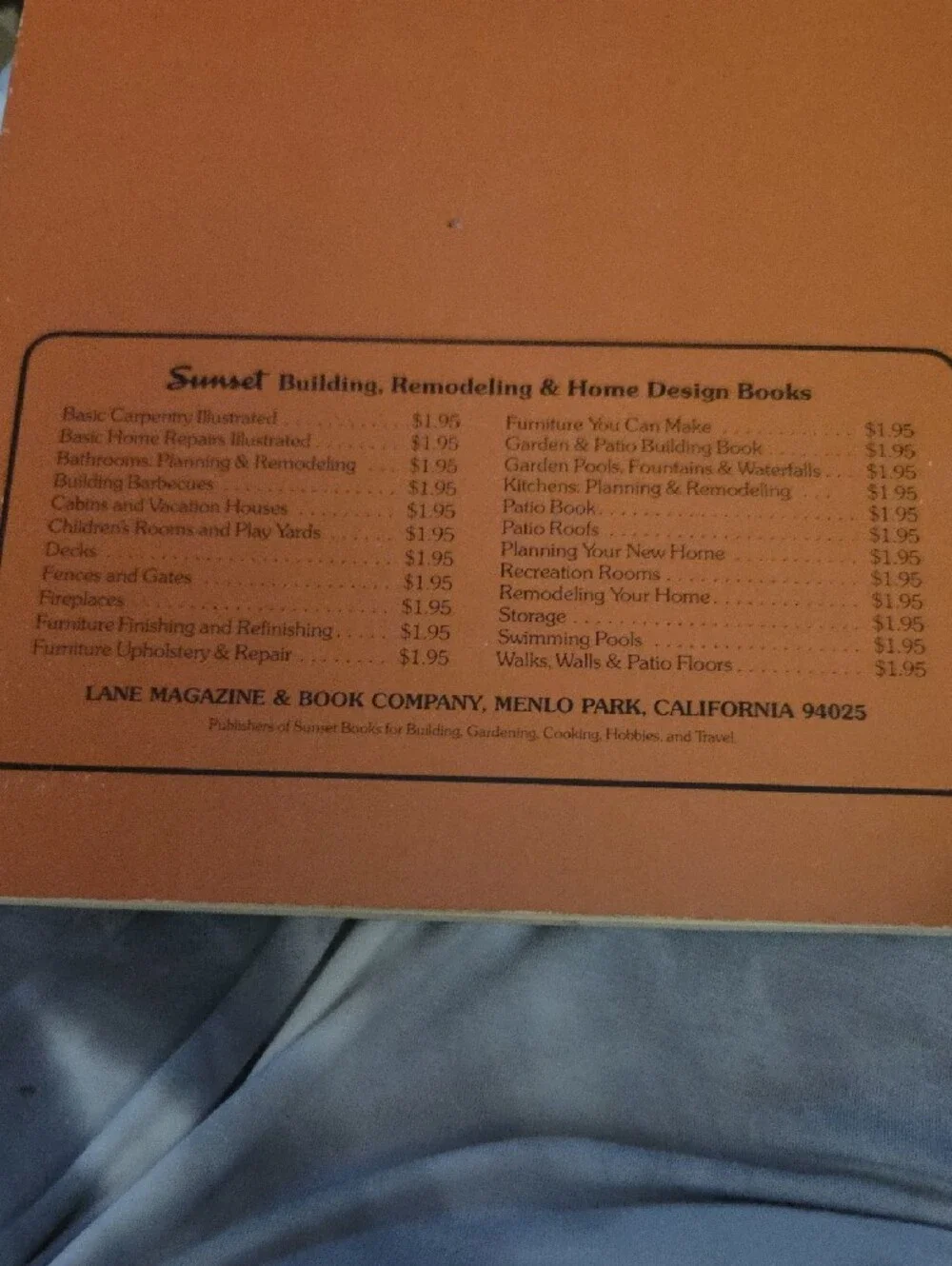 Furniture Finishing and Refinishing Book - Blue Cover 1969